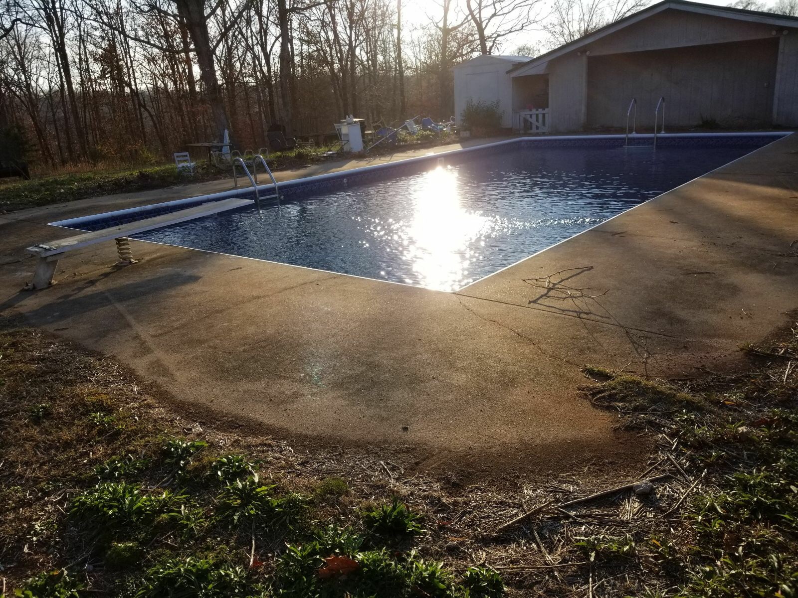 Before: A not so inviting pool!
